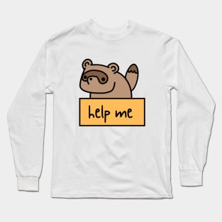 Raccoon, Tanuki in a Box Long Sleeve T-Shirt